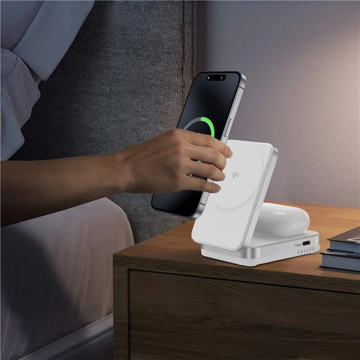 OEM - Qi2 MagSafe Trådlös Laddare iPhone, Airpods 15W YF-M29 - Vit