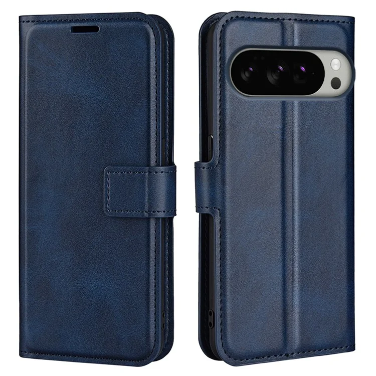 Google Pixel 10 Pro XL Konstläder Plånboksfodral Calf Texture - Blå | 2353 | AlltMobil