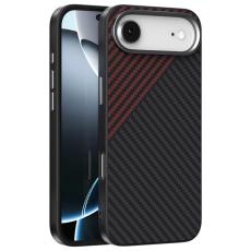 ABEEL - ABEEL iPhone 17 Air Mobilskal MagSafe Carbon Fiber - Svart / Röd