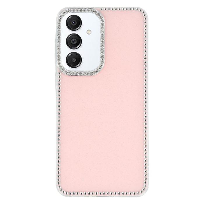 OEM - Samsung Galaxy S26/S26 Pro Skal Rhinestone Edge Glitter TPU + PC - Ljusrosa