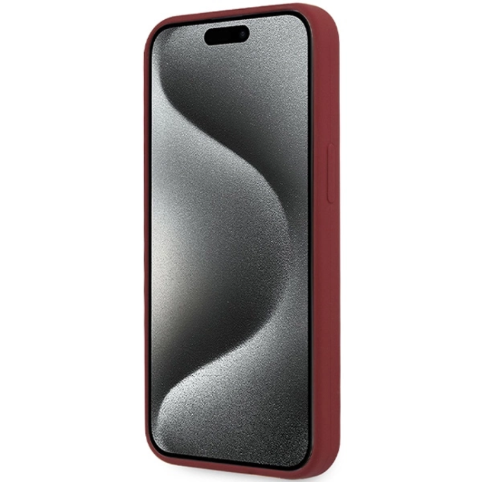 BMW - BMW iPhone 15 Pro Mobilskal Magsafe Silikon Big Logo - Röd