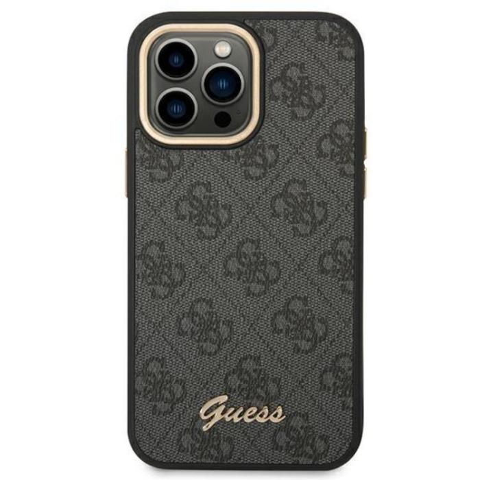 Guess - GUESS iPhone 14 Pro Max Skal 4G Vintage Gold Logo - Svart