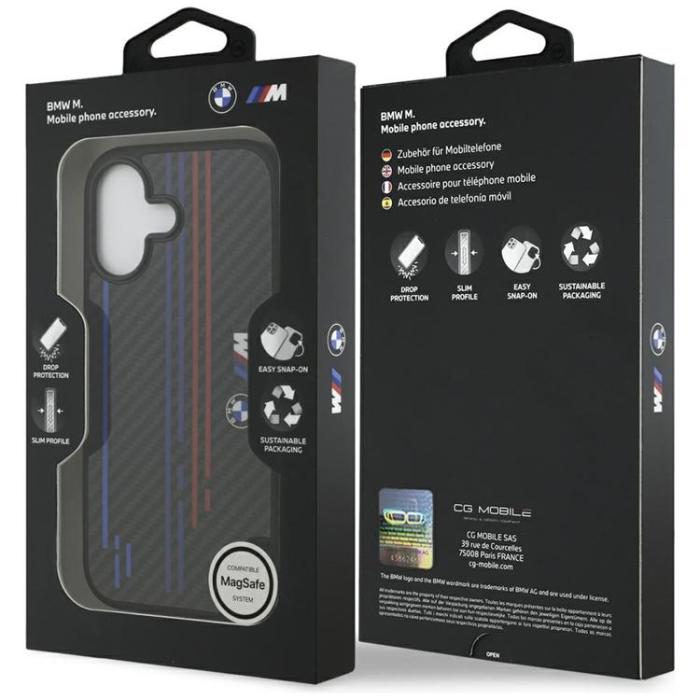 BMW - BMW iPhone 17 Mobilskal MagSafe M Kevlar Lines & Logo - Svart