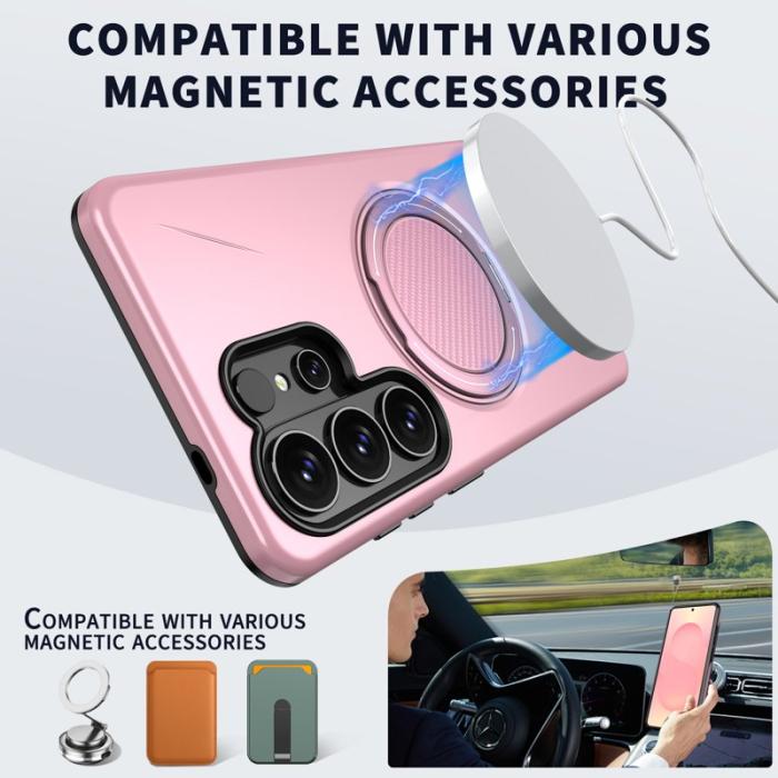 OEM - Mobilskal till Samsung Galaxy S26 Ultra Magnetiskt TPU + PC Baksida - Rosa