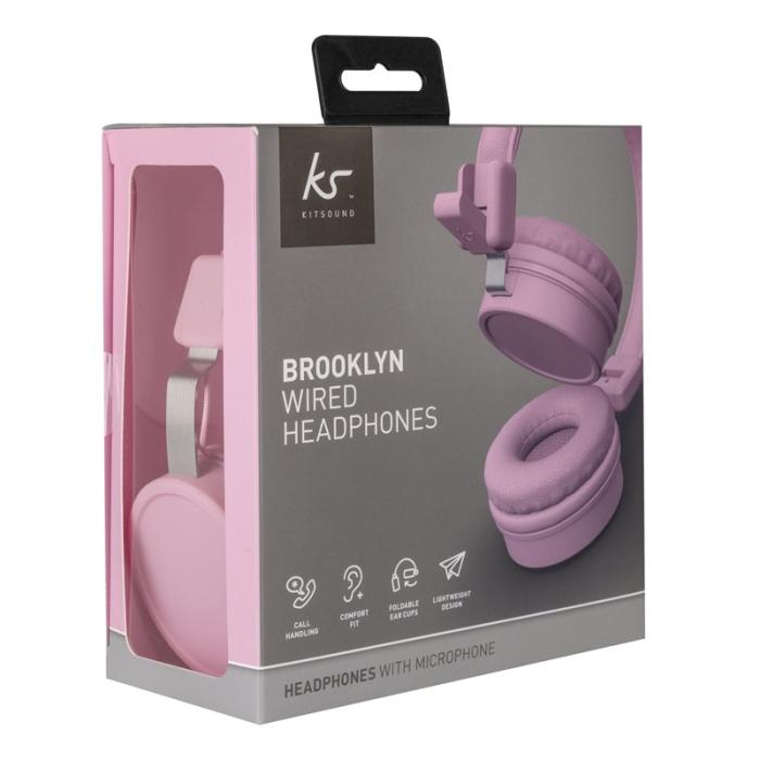 UTGATT5 - KITSOUND Hörlur Brooklyn On-Ear Mic - Rosa