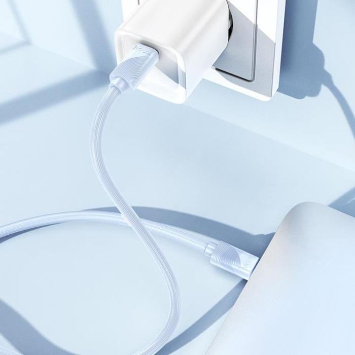 Hoco - Hoco USB-C - USB-C 60W 3A Kabel 1m X114 - Blå