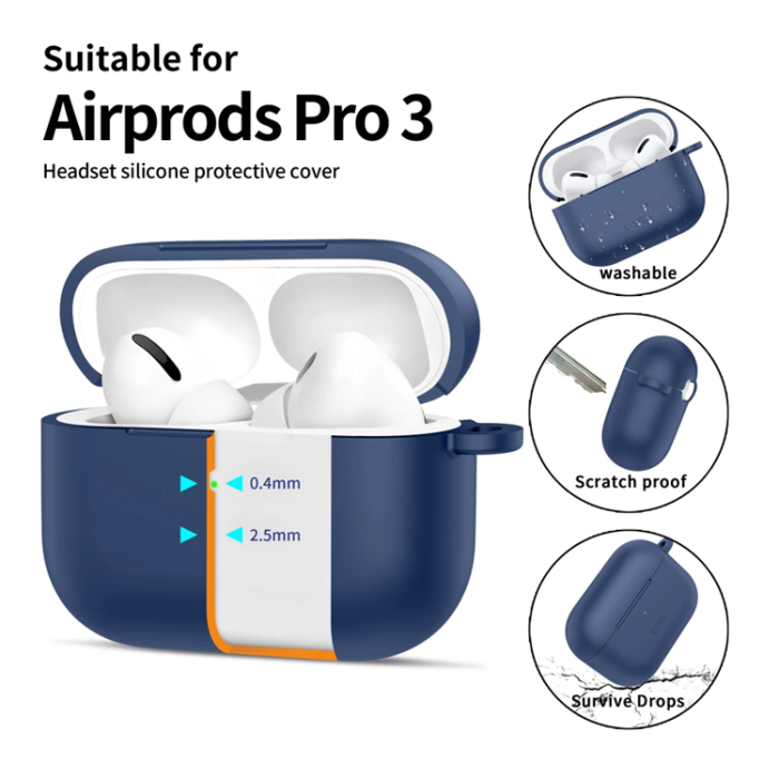 Tech-Protect - Tech-Protect Apple Airpods Pro 3 Skal Silikon Hook - Marinblå