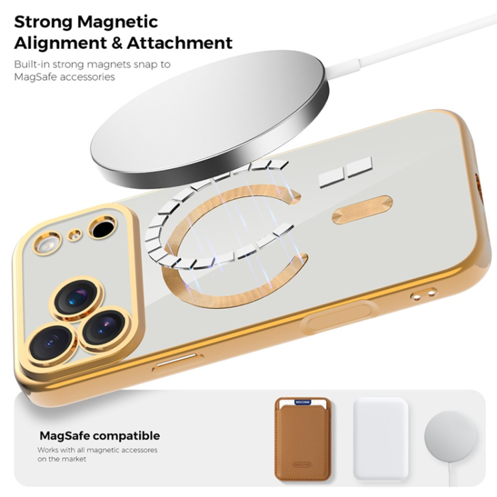 A-One Brand - iPhone 17 Pro Max Mobilskal MagSafe Korthållare TPU + PC - Brun