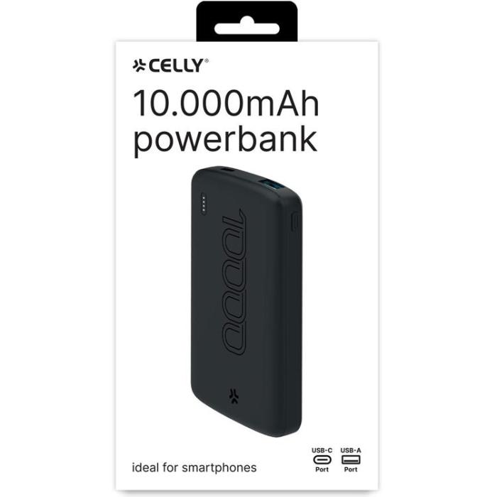 Celly - Celly PowerBank 10000 mAh 10.5W - Svart