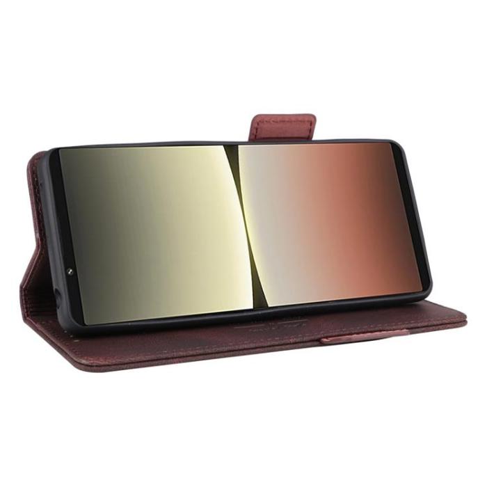 OEM - Sony Xperia 5 IV Plånboksfodral Decor Magnetic Clasp - Brun