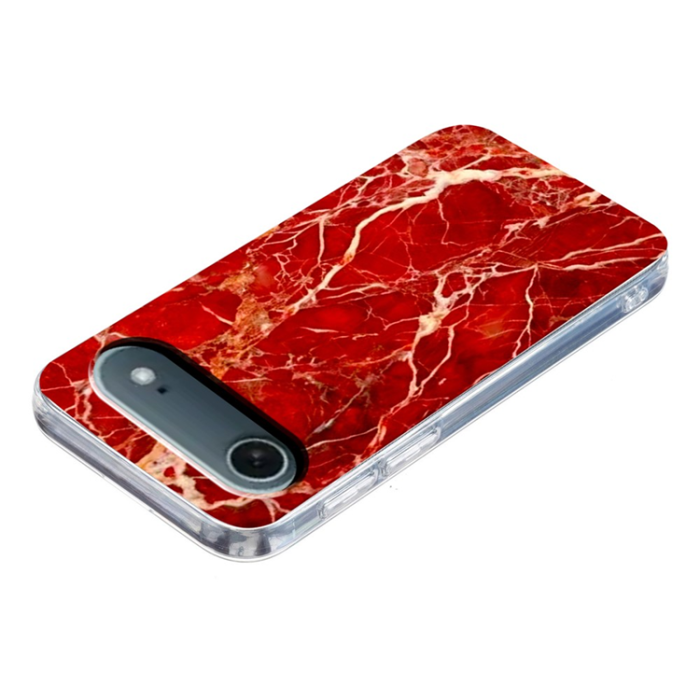 A-One Brand - iPhone Air Mobilskal Marble Pattern Printing Soft - Röd