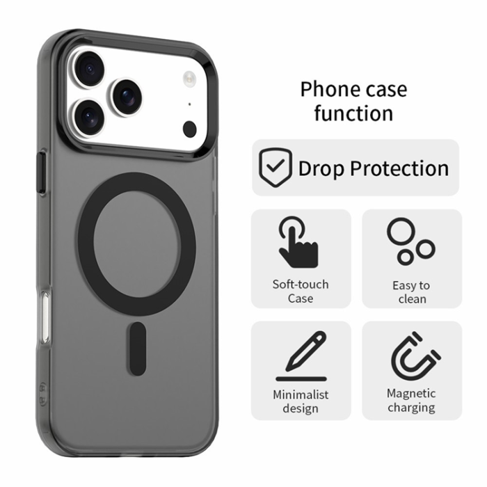 A-One Brand - iPhone 17 Pro Max Mobilskal MagSafe Anti Drop Hybrid - Svart