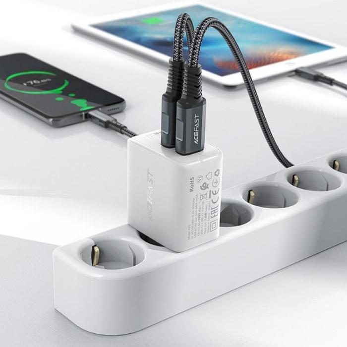 UTGATT1 - Acefast Väggladdare 18W 2 x USB - Vit