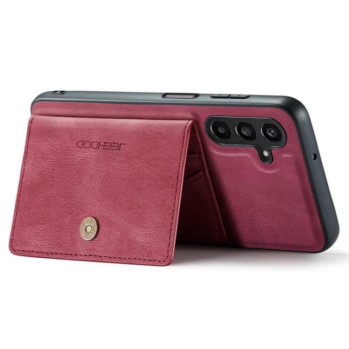 OEM - JEEHOOD Samsung Galaxy A15 4G/5G Mobilskal Konstläder Plast - Röd