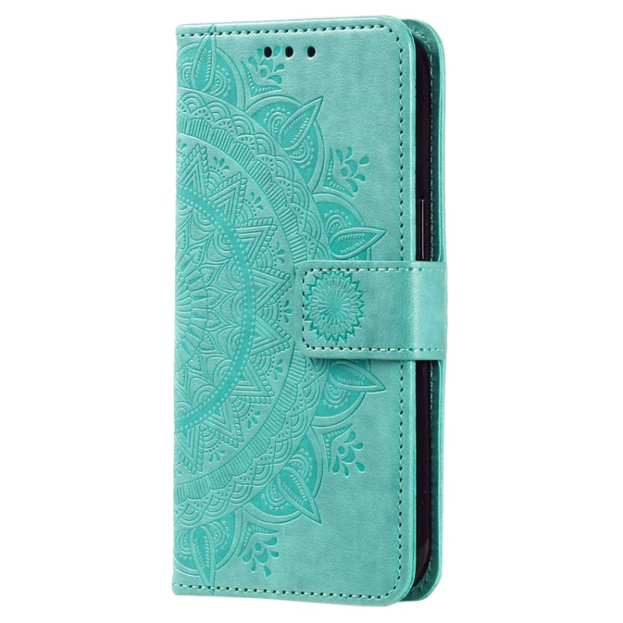 OEM - Galaxy A24 4G Plånboksfodral Imprinted Mandala Flower - Grön