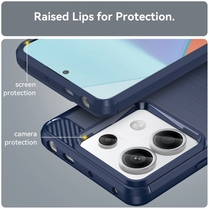 OEM - Xiaomi Redmi Note 13 Pro Plus Mobilskal Carbon - Blå