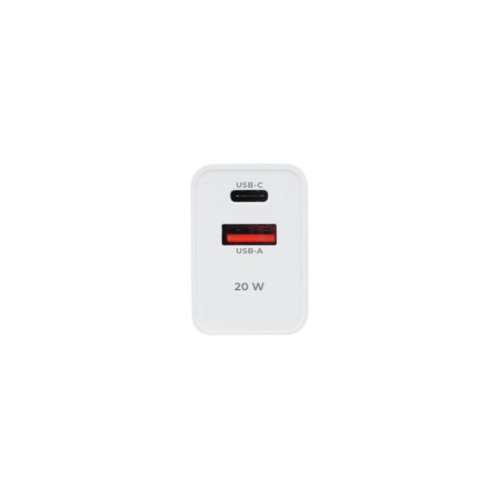 Maxlife - Maxlife Snabbladdare 1xUSB-C 1xUSB-A 20W PD QC MXTC-13-20AC - Vit