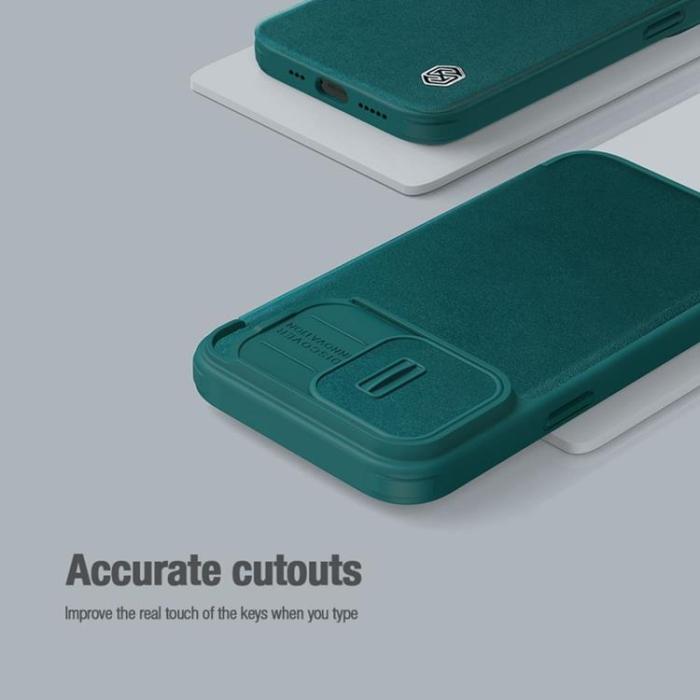 Nillkin - Nillkin iPhone 14 Plus Plånboksfodral QinPro - Grön