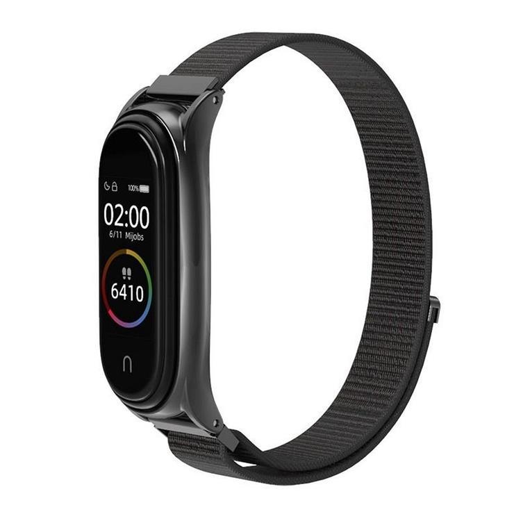 Xiaomi Mi Smart Band 5/6/7 Armband Nylon 05 - Svart | 5123 | AlltMobil