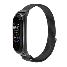 OEM - Xiaomi Mi Smart Band 5/6/7 Armband Nylon 05 - Svart