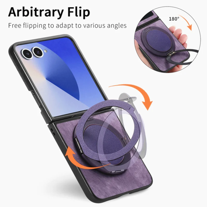 A-One Brand - Galaxy Z Flip 7 Mobilskal Magsafe Roterande Kickstand - Lila