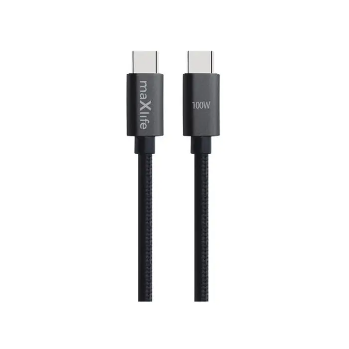 Maxlife - Maxlife USB-C - USB-C Kabel 1 m 100W - Svart
