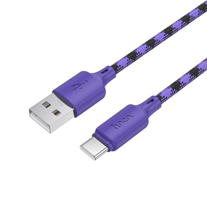 Hoco - HOCO USB-A till USB-C Kabel 3A 1m Nylon X116 - Gradient Lila