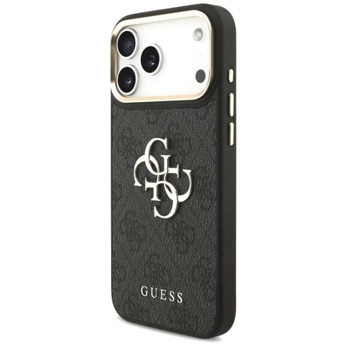Guess - Guess iPhone 17 Pro Max Mobilskal 4G Big Classic Logo Big Strap Metal - Svart