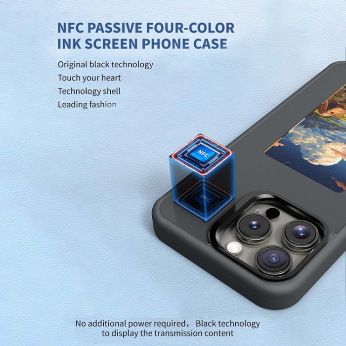 A-One Brand - iPhone 16 Pro Max Mobilskal E Ink 4-Color Display - Svart