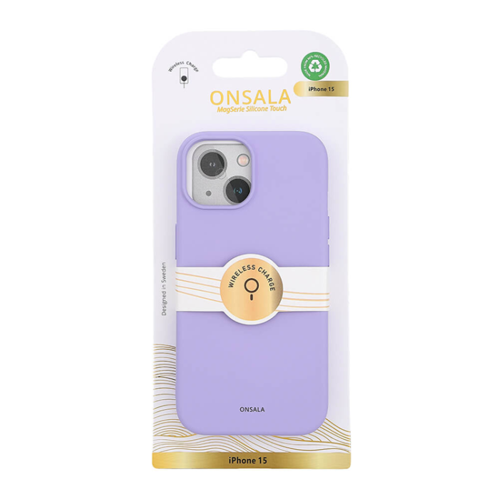 Onsala - Onsala iPhone 15 Mobilskal MagSafe Silikon - Lila