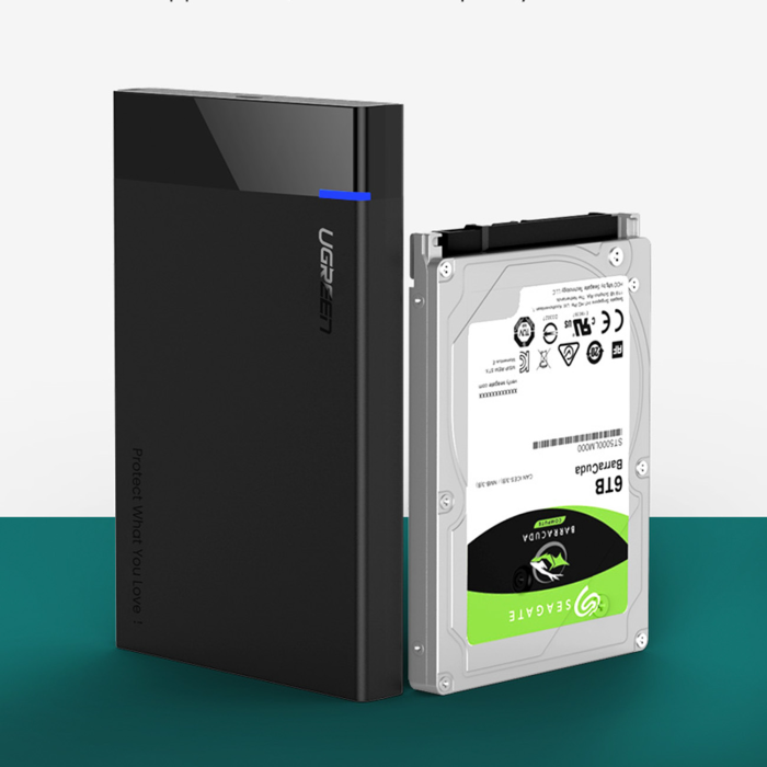 Ugreen - Ugreen 2.5'' SATA HDD Box USB 3.0 Drive - Svart