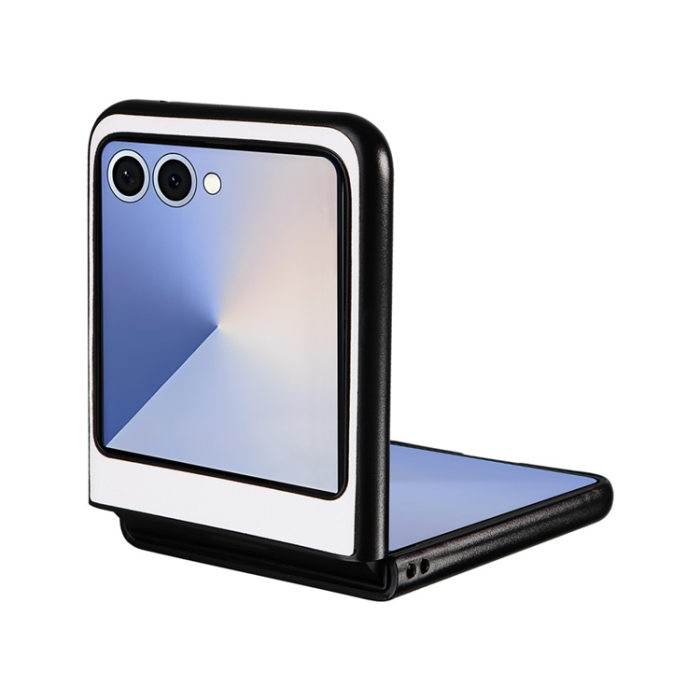 A-One Brand - Galaxy Z Flip 7 Mobilskal PU Läder Protective - Vit