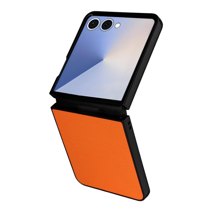 A-One Brand - Galaxy Z Flip 7 Mobilskal PU Läder Protective - Orange