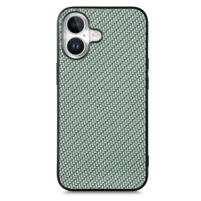 A-One Brand - iPhone 17 Mobilskal Carbon Fiber PU Läder - Grön