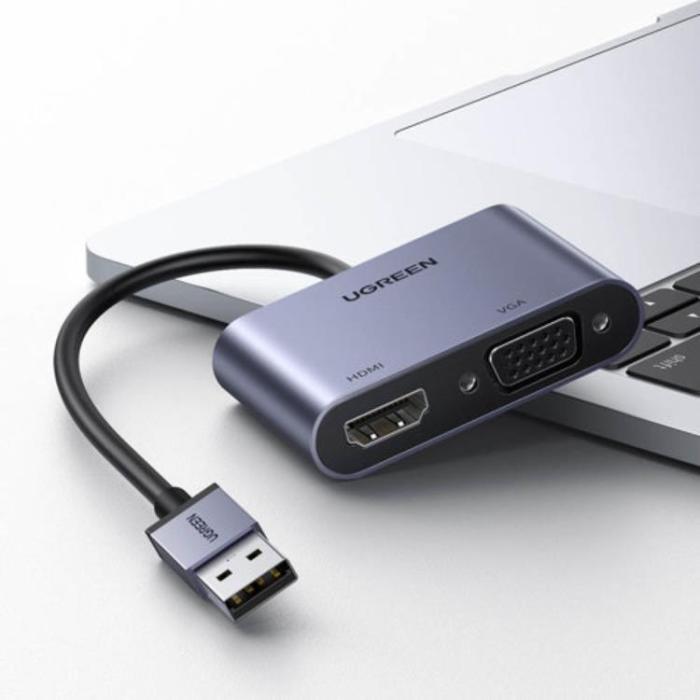 Ugreen - Ugreen USB HDMI Till VGA - Grå