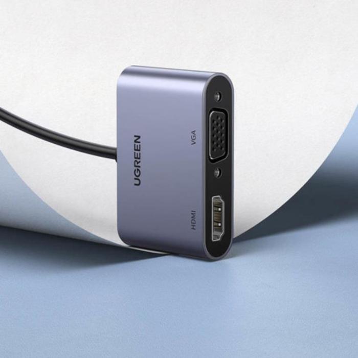 Ugreen - Ugreen USB HDMI Till VGA - Grå