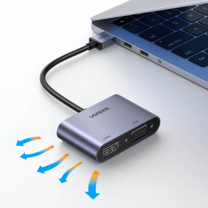 Ugreen - Ugreen USB HDMI Till VGA - Grå