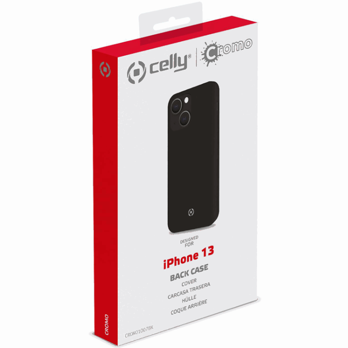 Celly - Celly iPhone 13 Mobilskal Cromo Soft Rubber - Svart