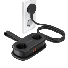 ORICO - Orico 5in1 Grenuttag 20W GaN 2xUSB-A 1xUSB-C 2xAC AP3 - Svart