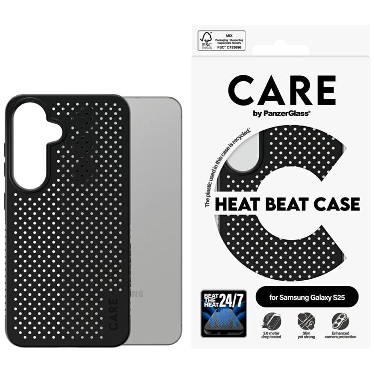 CARE By PanzerGlass Galaxy S25 Mobilskal Heat Beat - Svart | 2353 | AlltMobil