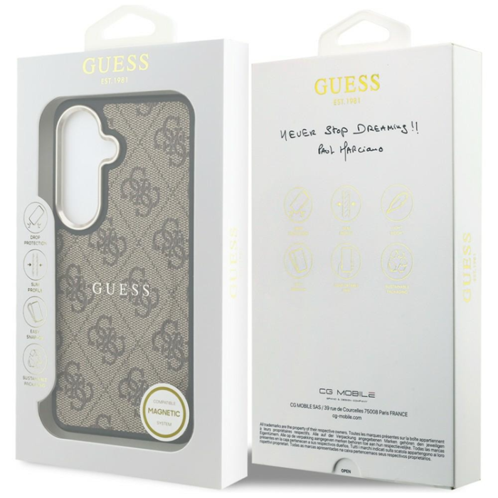 Guess - Guess Mobilskal För Galaxy S26 MagSafe 4G Embossed Ring - Brun