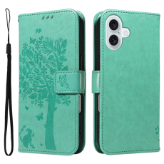 A-One Brand - iPhone 17 Plånboksfodral Tree Pattern - Grön