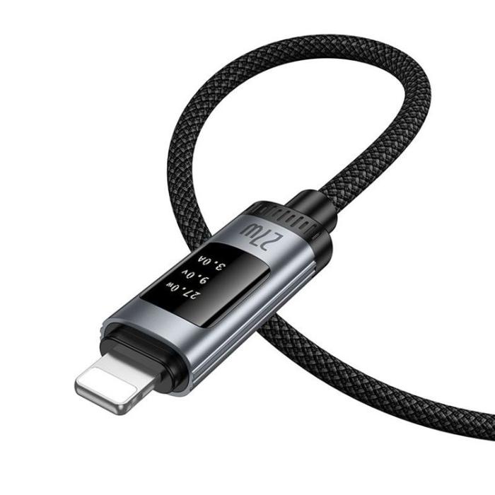 Hoco - HOCO USB-C till Lightning 27W Kabel 1.2m med Display U148 - Svart