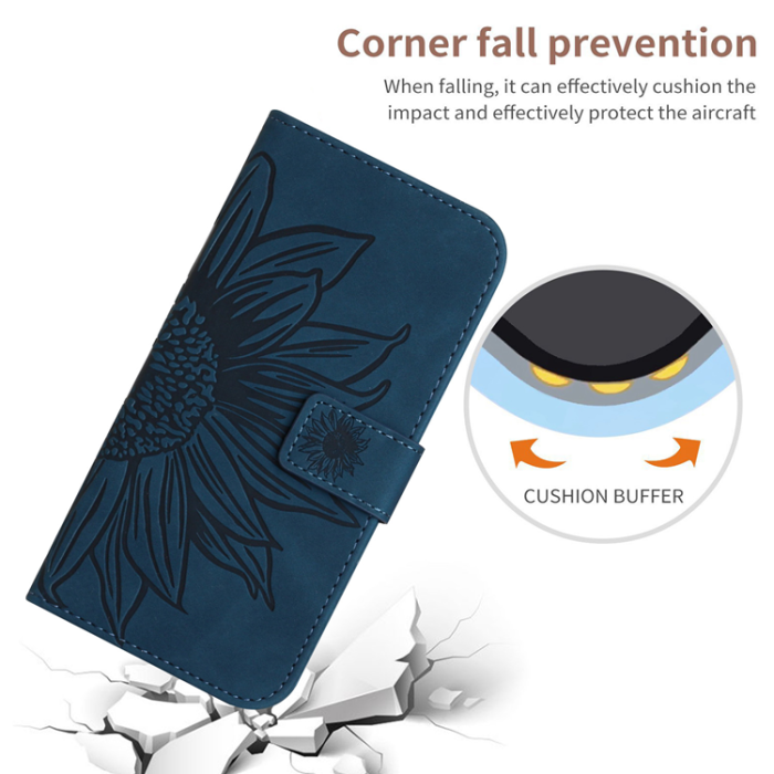 A-One Brand - OnePlus Nord 5 Plånboksfodral Sunflower Imprint - Mörkblå