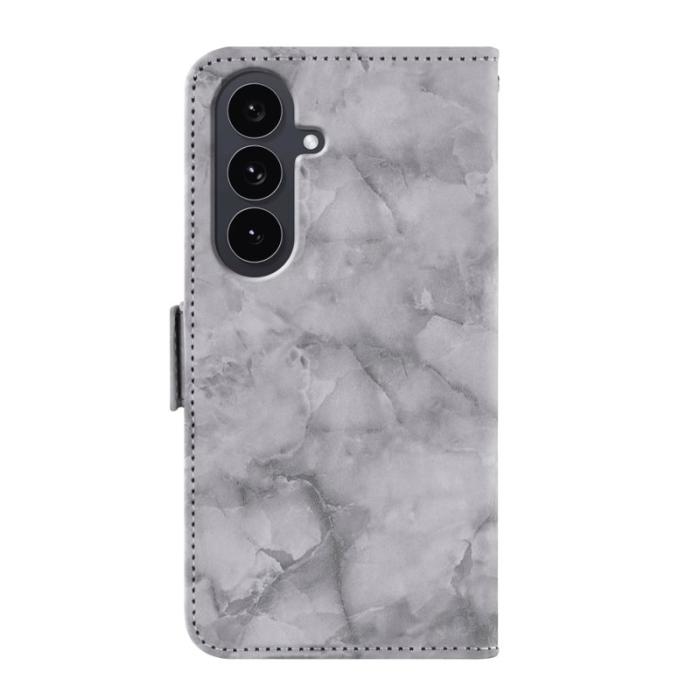 OEM - Samsung Galaxy S26 Plånboksfodral Marmor Mönster Dubbel Magnetisk Lås - Grå
