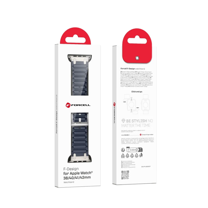 Forcell - Forcell Apple Watch (38/40/41) Armband Silikon - Blå