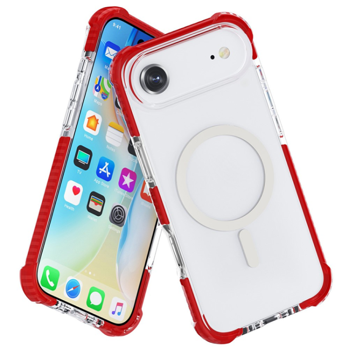 A-One Brand - iPhone Air Mobilskal MagSafe Förstärkta Hörn Acrylic - Röd