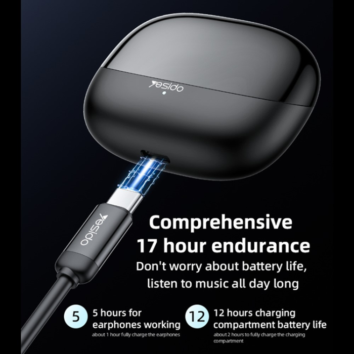 Yesido - YESIDO TWS Trådlösa Bluetooth 5.3 Hörlurar In-ear TWS26 - Svart