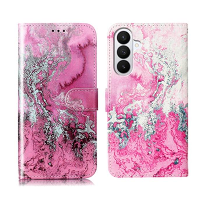 OEM - Plånboksfodral för Samsung Galaxy S26 Flip Konstläder - Rosa Marmor