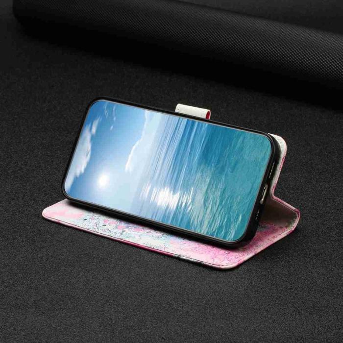OEM - Plånboksfodral för Samsung Galaxy S26 Flip Konstläder - Rosa Marmor